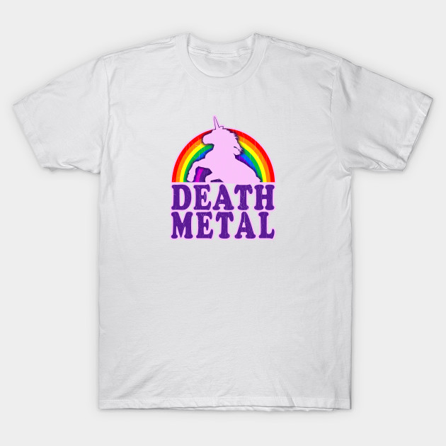 Funny Death Metal Unicorn Rainbow T-Shirt-TOZ